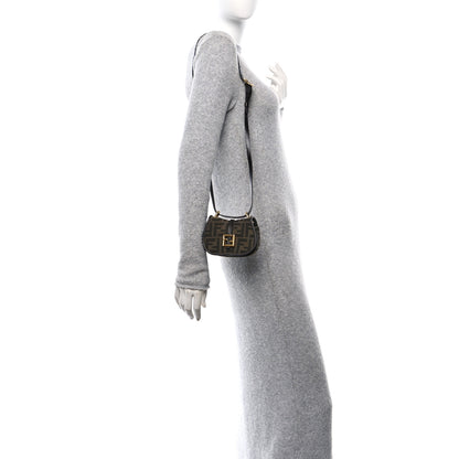 Fendi Fabric Jacquard Vitello Cher Cuoio FF 1974 Nano Fendi C'mon Tobacco Moro Ebano 2 of 10
