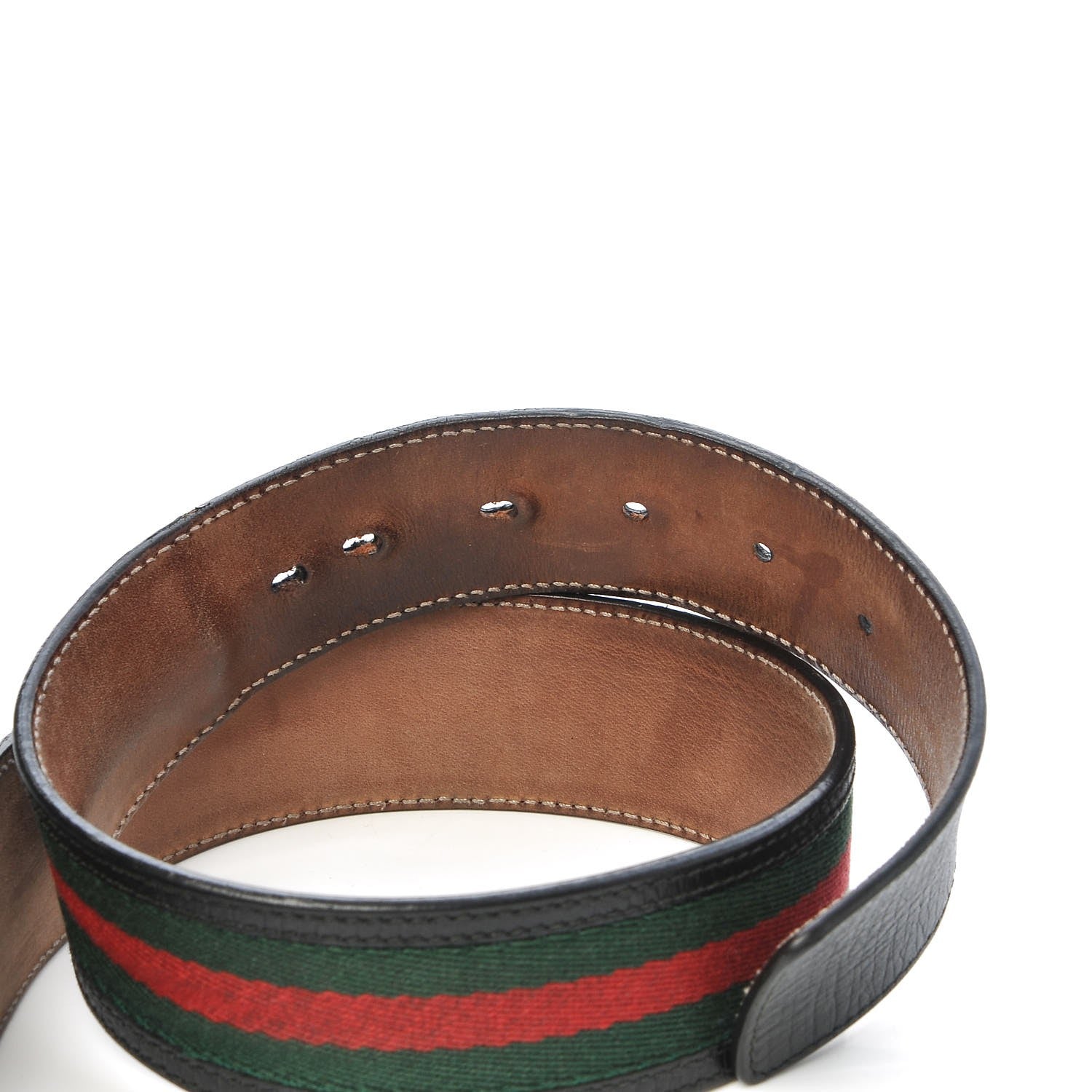 Gucci Calfskin Web Interlocking G Belt 105 42 Black 5 of 6