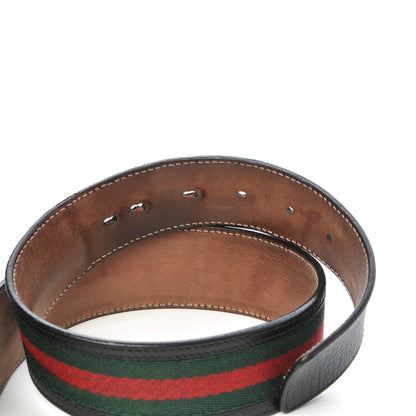Gucci Calfskin Web Interlocking G Belt 105 42 Black 5 of 6