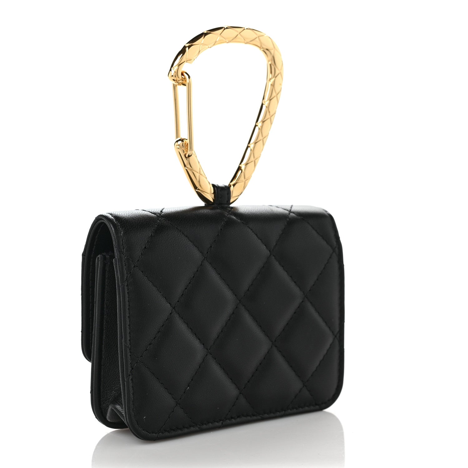 Chanel Lambskin Quilted CC Hook Card Holder Black 3 of 9