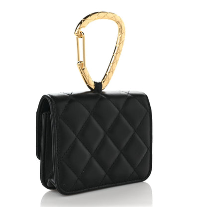 Chanel Lambskin Quilted CC Hook Card Holder Black 3 of 9