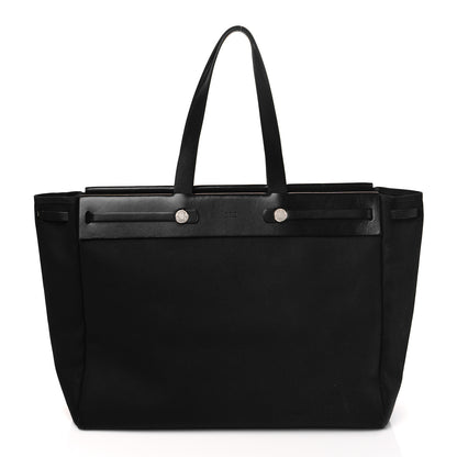 Hermes Toile Vache Hunter Herbag Cabas MM Black 1 of 13