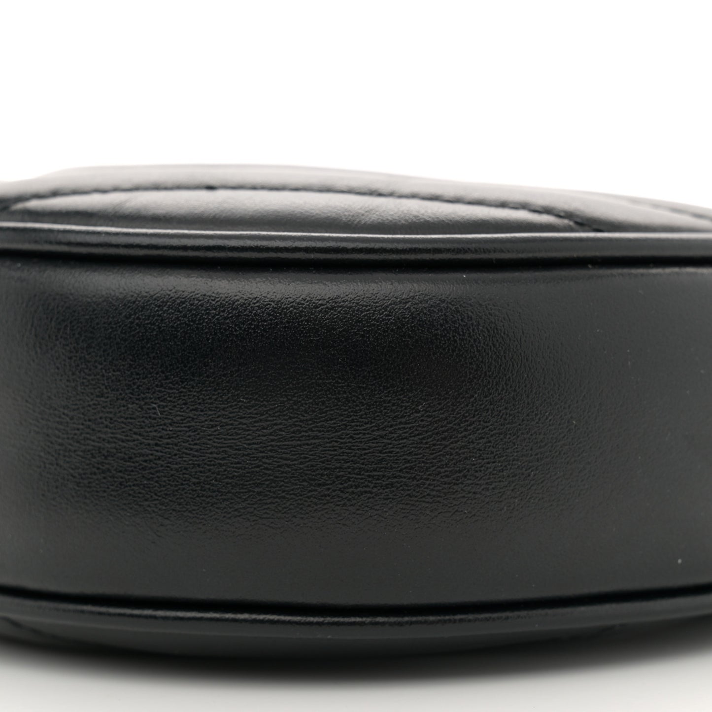 Calfskin Matelasse Chevron Round Vinyle Camera Bag Black