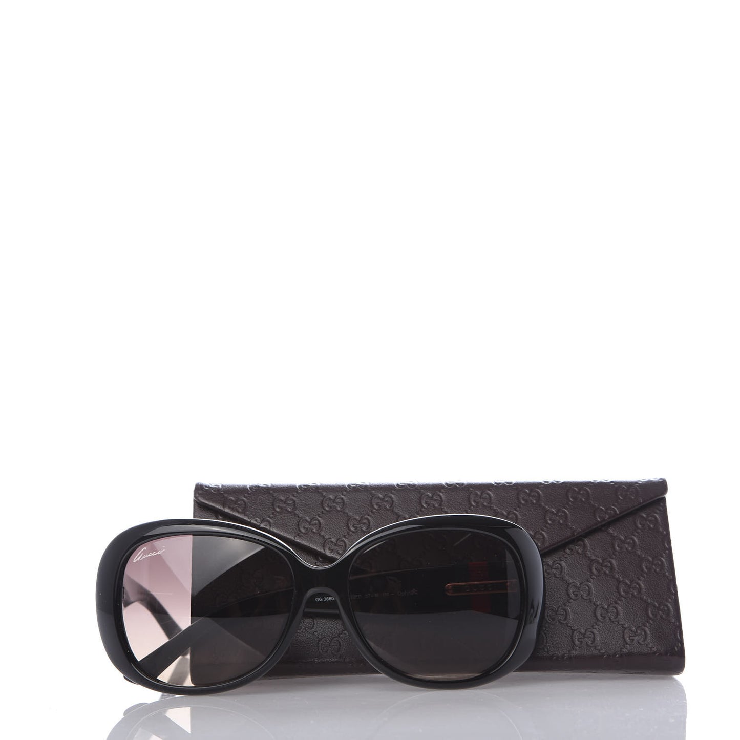 Acetate Oval Frame Web Sunglasses GG3660KS Black