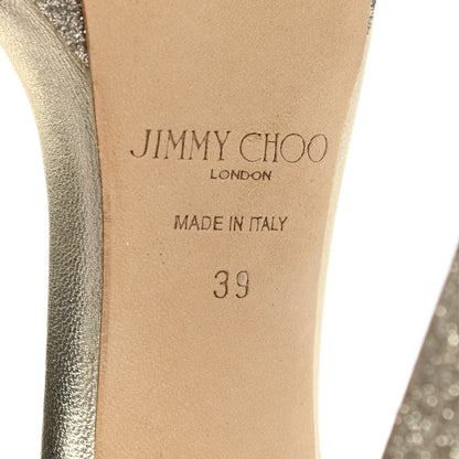 Jimmy Choo Dusty Glitter Misty 120 Sandals 39 Platinum Ice 6 of 10