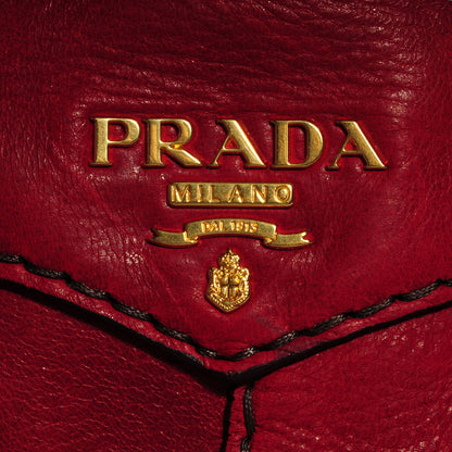 Prada Cervo Shine Dome Satchel Amaranto 10 of 11