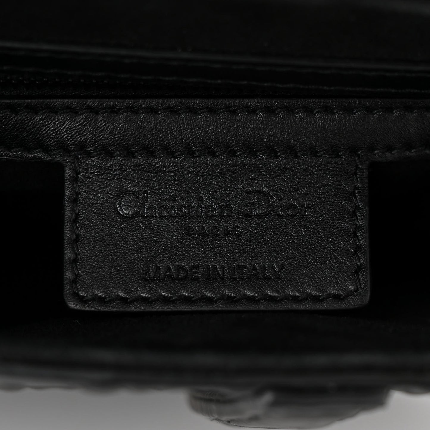 Calfskin Embossed Oblique Saddle Bag Black