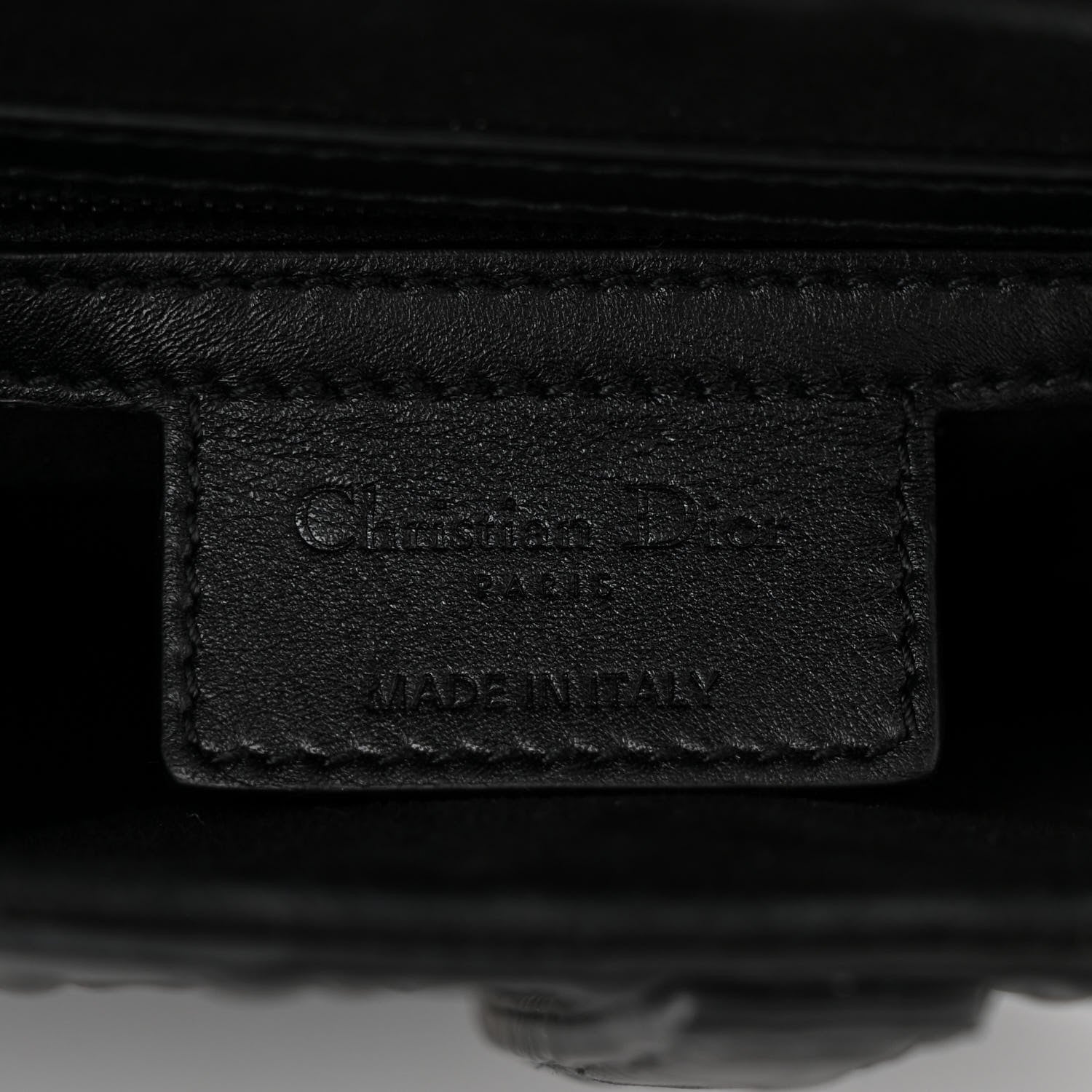 Christian Dior Calfskin Embossed Oblique Saddle Bag Black 6 of 10