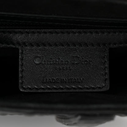 Christian Dior Calfskin Embossed Oblique Saddle Bag Black 6 of 10