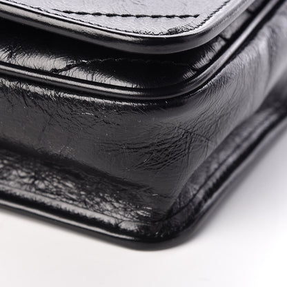 Saint Laurent Crinkled Calfskin Matelasse Monogram Niki Chain Wallet Black 10 of 11