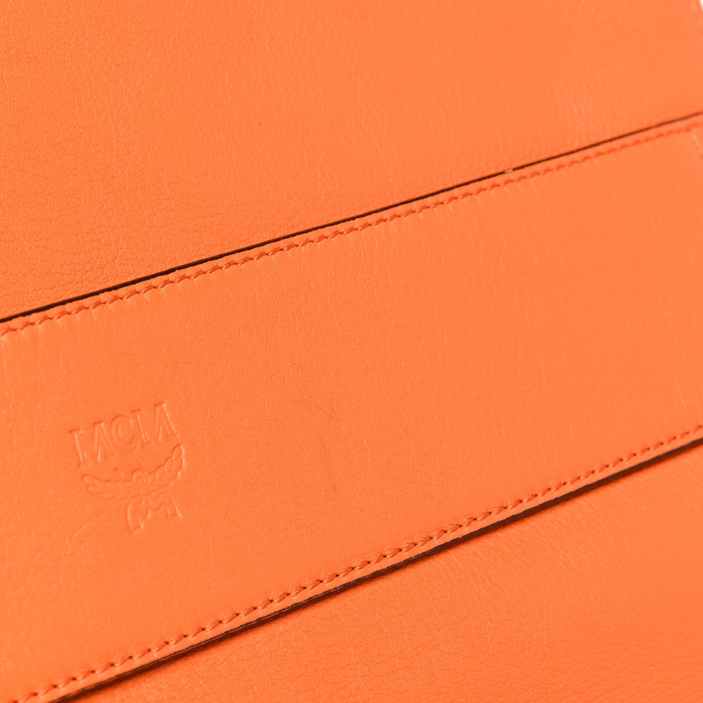 Visetos Calfskin Zip Pouch Cognac Orange