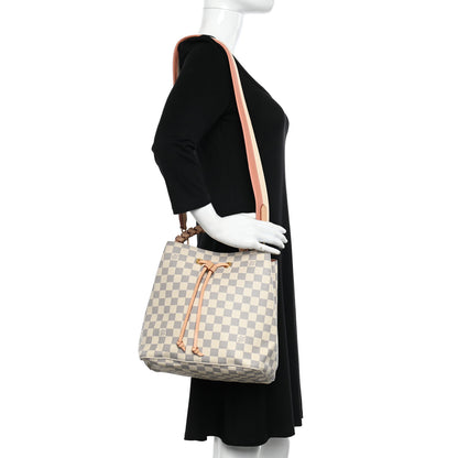 Louis Vuitton Damier Azur Braided Neonoe MM Peach Cream 2 of 12