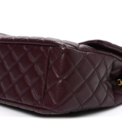 Chanel Grained Calfskin Quilted XXL Travel Flap Bag Burgundy 10 of 10