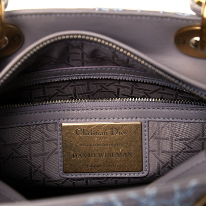 Christian Dior Lambskin Embroidered David Wiseman Medium Art Lady Dior Light Grey 5 of 8