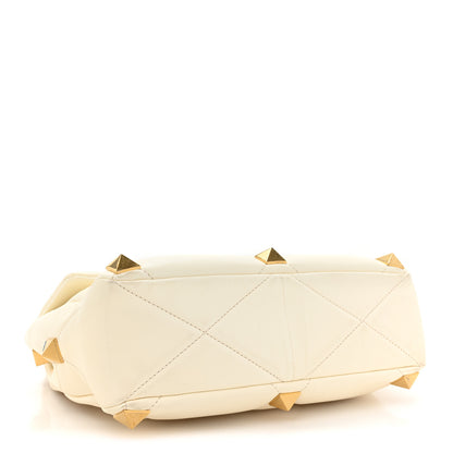 Valentino Garavani Nappa Large Roman Stud Shoulder Bag Ivory 4 of 12