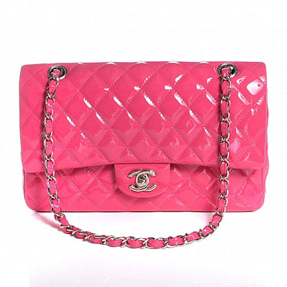 Chanel Patent Quilted Medium Double Flap Pink 1 of 9