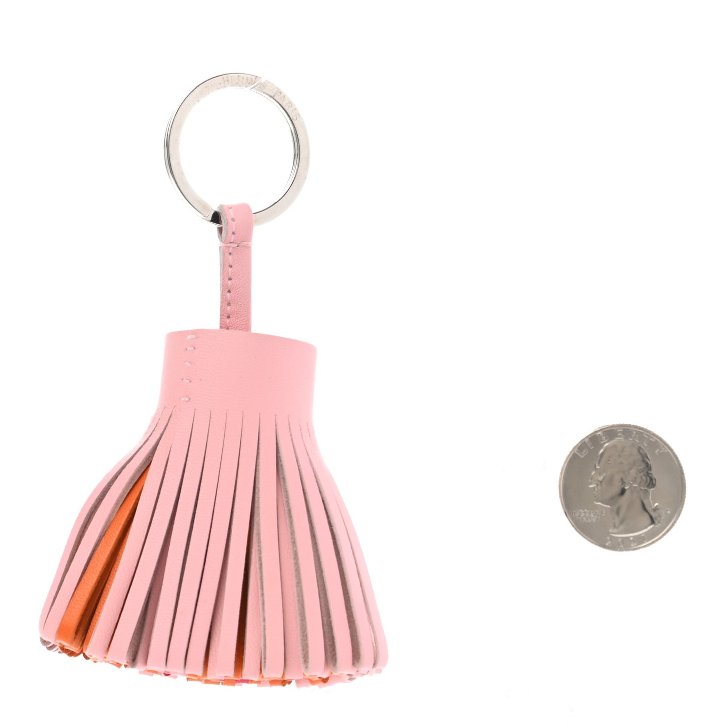 Lambskin Tri-Color Carmen Tassel Key Holder Rose Sakura Orange Bougainvillea