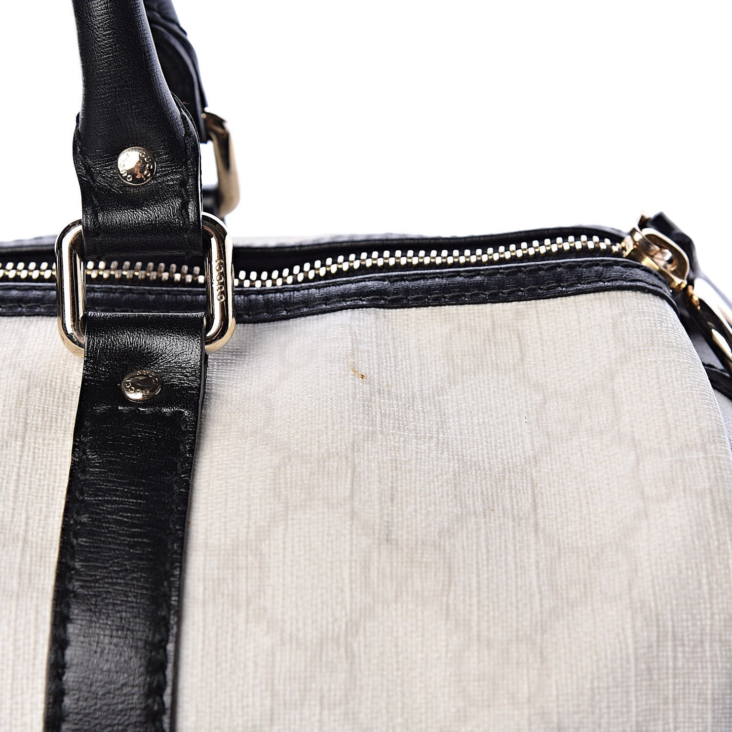 GG Plus Monogram Medium Joy Boston White Black