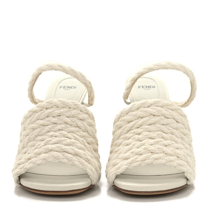 Fendi Fabric Woven Fendi First 95mm Slide Sandals 38 Grezzo 3 of 8