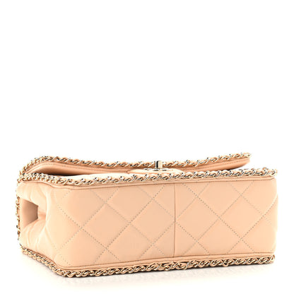 Chanel Crumpled Calfskin Medium Chain All Over Flap Beige 4 of 9