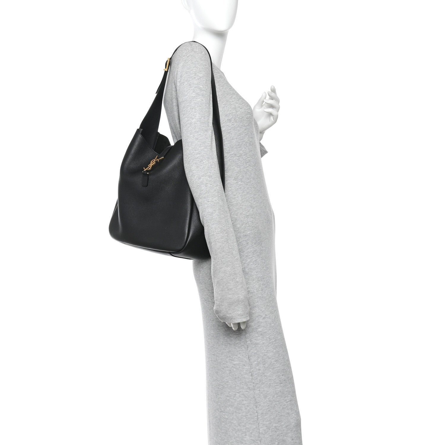 Saint Laurent Supple Calfskin Large Le 5 A 7 Soft Hobo  Black 2 of 9