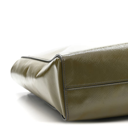 Prada Saffiano Vernice Shopping Tote Militare 9 of 21