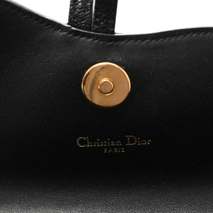 Christian Dior Goatskin Medium Saddle Pouch With Chain Black 6 of 10