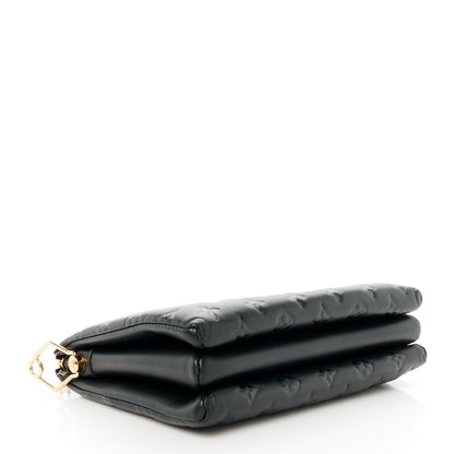 Louis Vuitton Lambskin Embossed Monogram Coussin PM Black 4 of 11