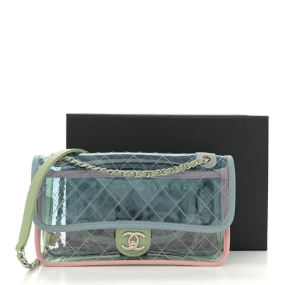 Chanel Lambskin PVC Quilted Medium Coco Splash Flap Blue Green 11 of 11