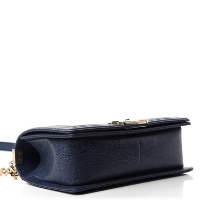 Chanel Caviar Quilted Medium Boy Flap Dark Blue 4 of 11