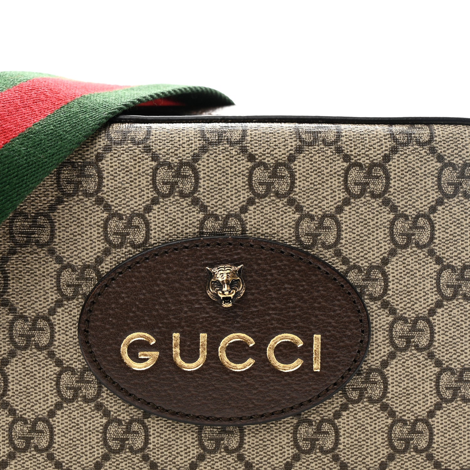 Gucci GG Supreme Monogram Web Neo Vintage Shoulder Bag Beige New Acero Crop 8 of 10