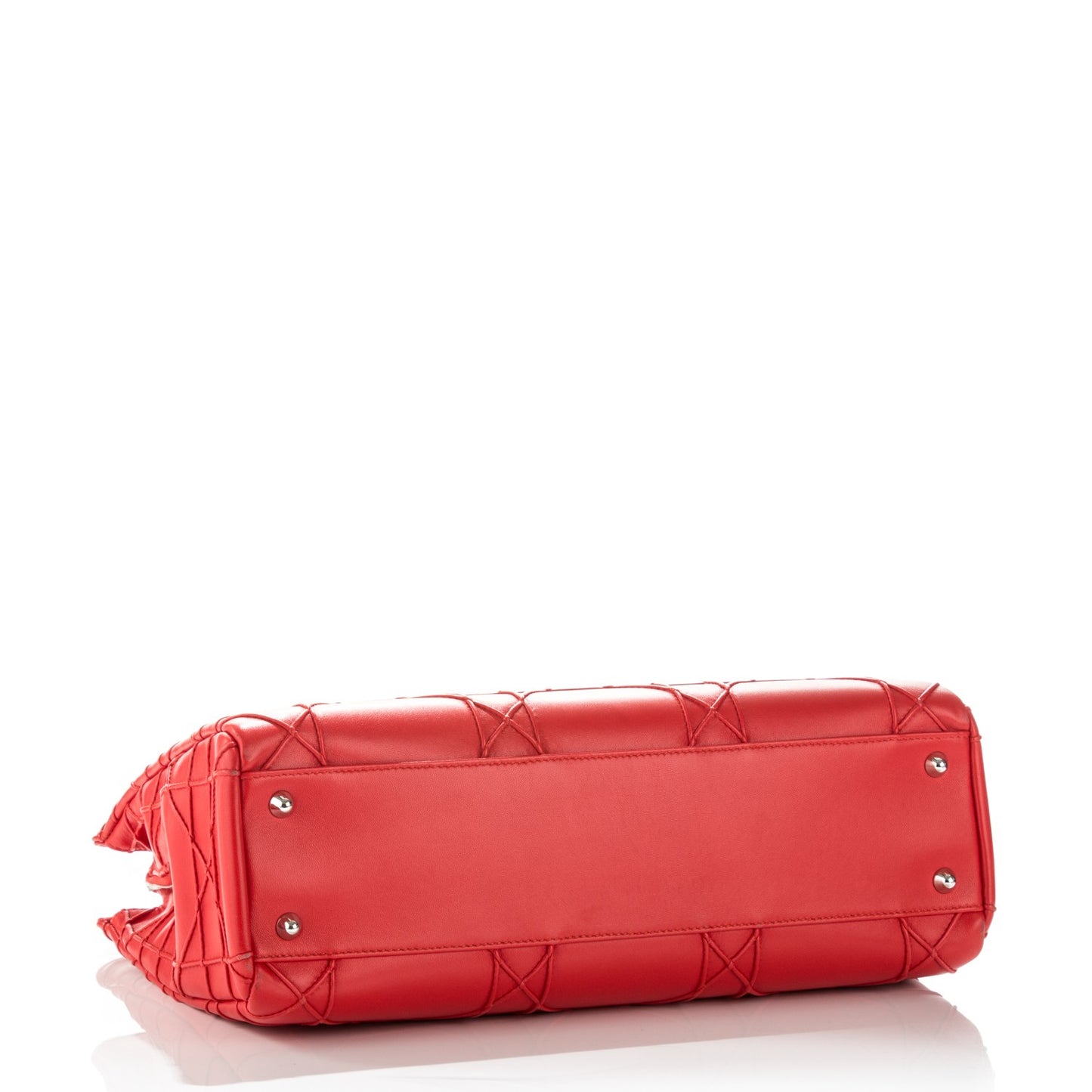 Lambskin Cannage Large Dior Soft Tote Red