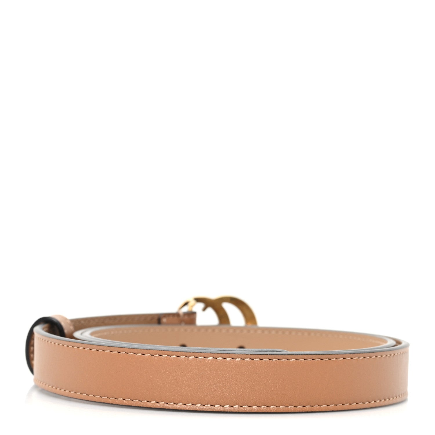 Gucci Calfskin Double G 20mm Belt 85 34 Natural Tan 2 of 4