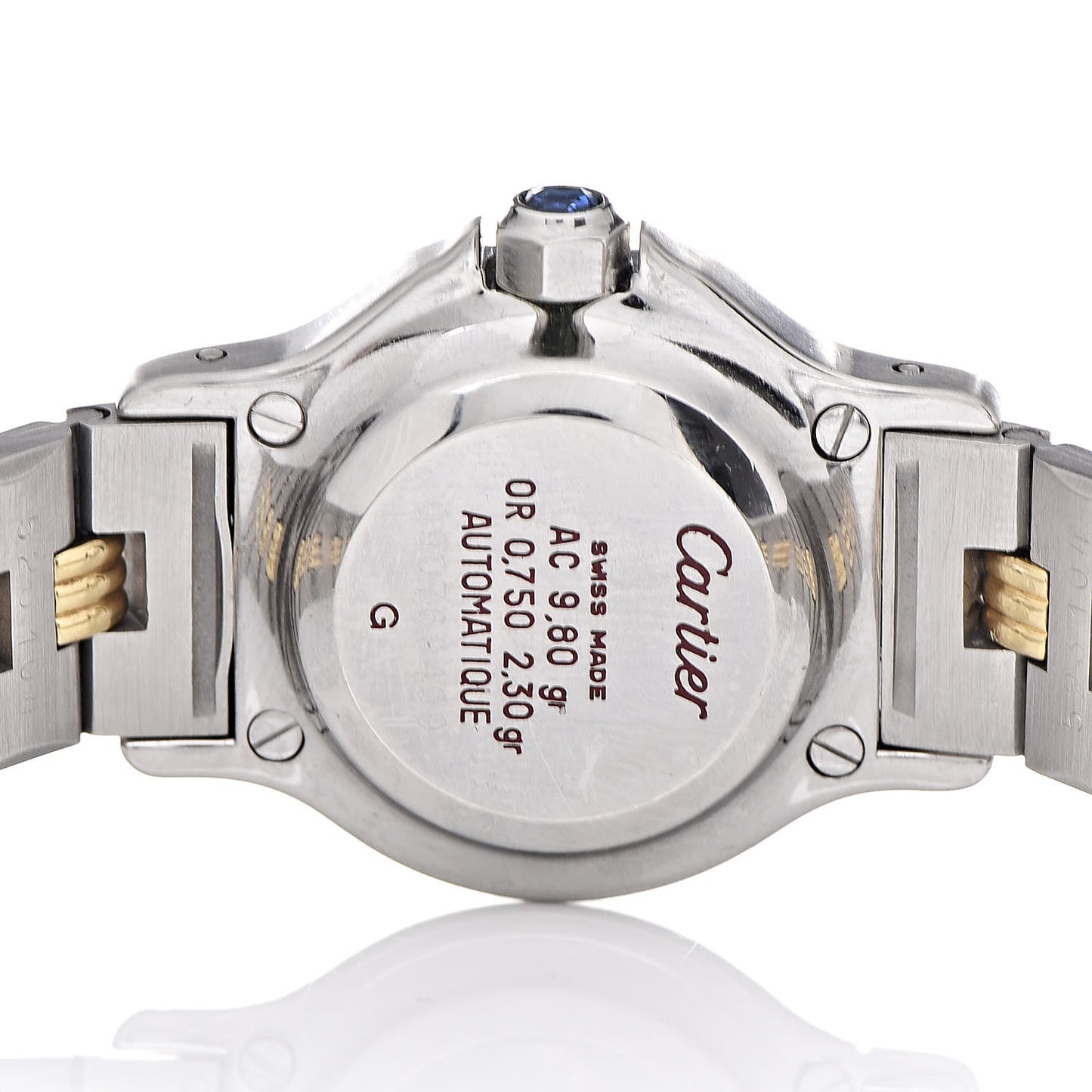 Stainless Steel 18K Yellow Gold 24mm Santos Octagon Automatic Watch