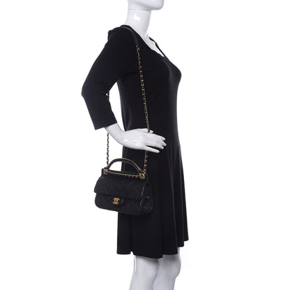 Chanel Calfskin Quilted Small Lady Handle Clutch With Chain Black 2 of 12