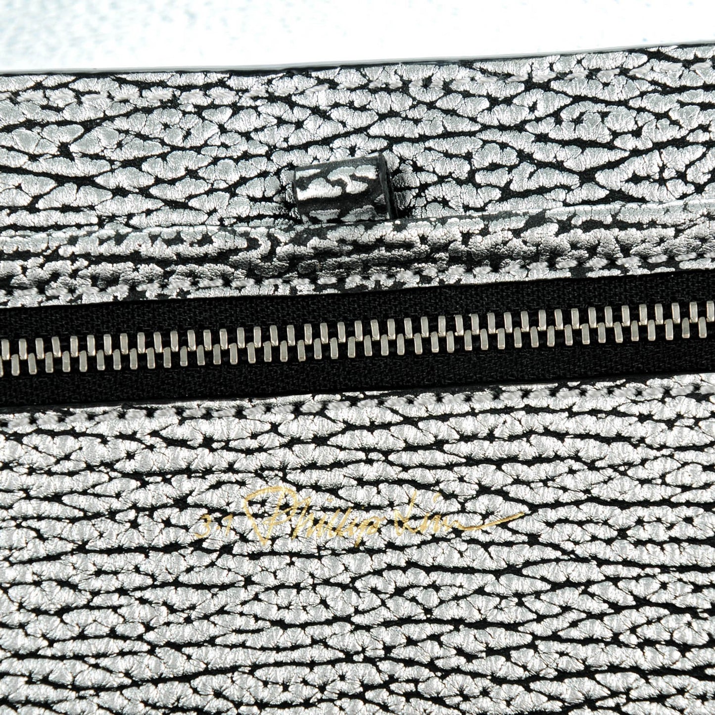 3.1 Textured Calfskin Medium Pashli Satchel Silver
