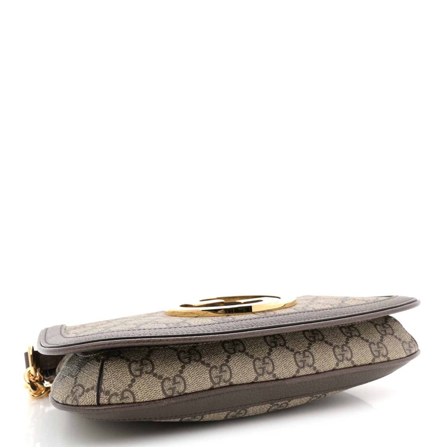GG Supreme Monogram Textured Dollar Calfskin Blondie Chain Shoulder Flap Bag Beige Ebony New Acero