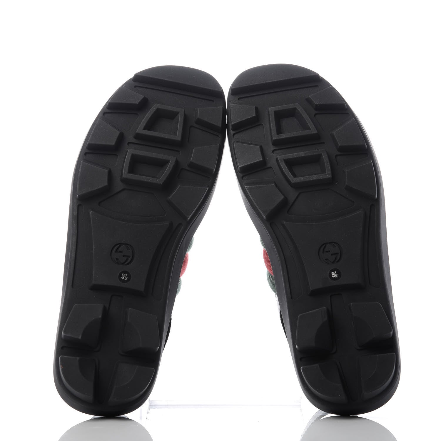 Gucci Nylon Cirano Lux Web Mens Cleat Sole Slingback Sandals 9.5 Green Red Black 5 of 10