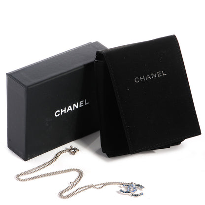 Chanel Crystal Baguette CC Necklace Blue 4 of 4