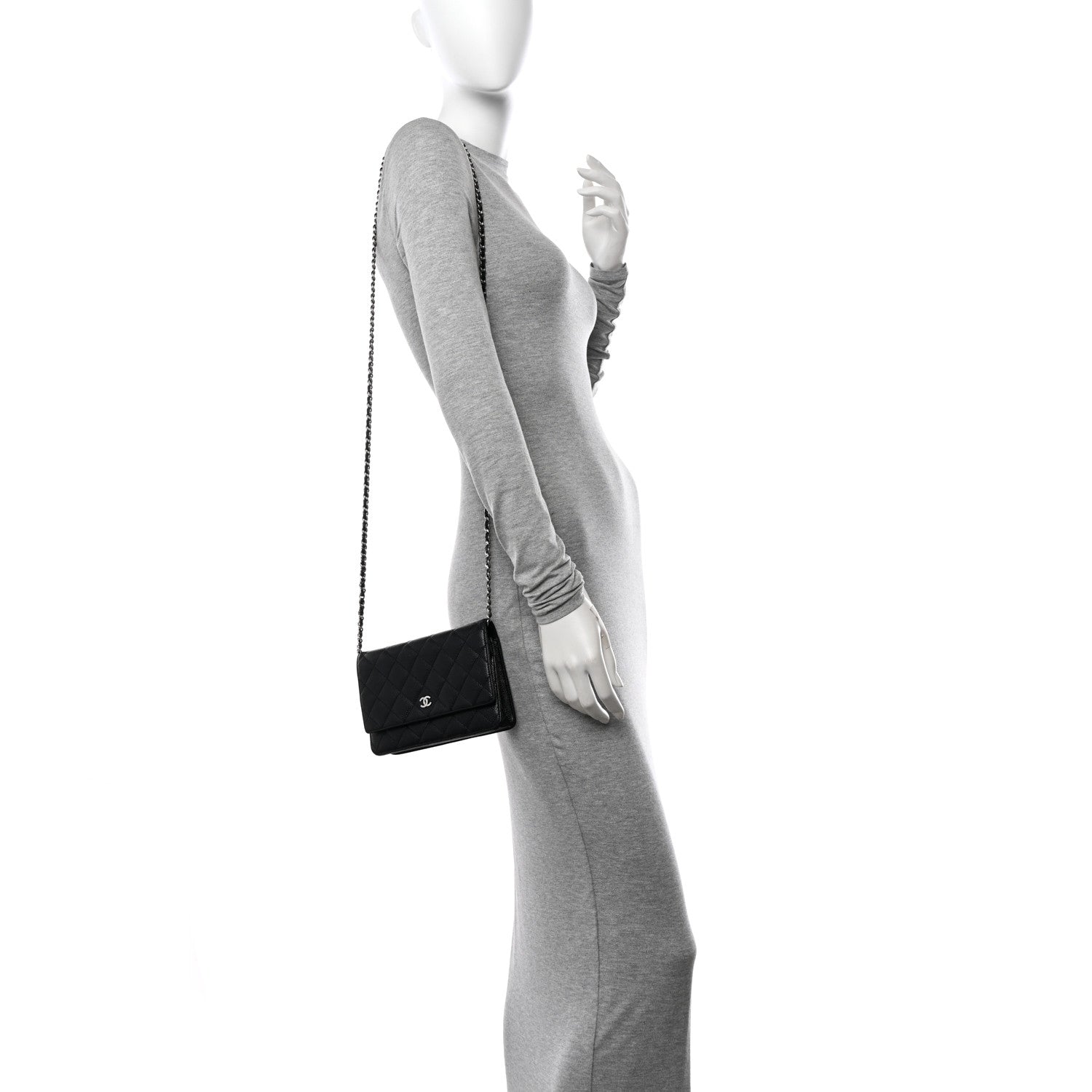 Chanel Caviar Quilted Wallet on Chain WOC Black 2 of 11