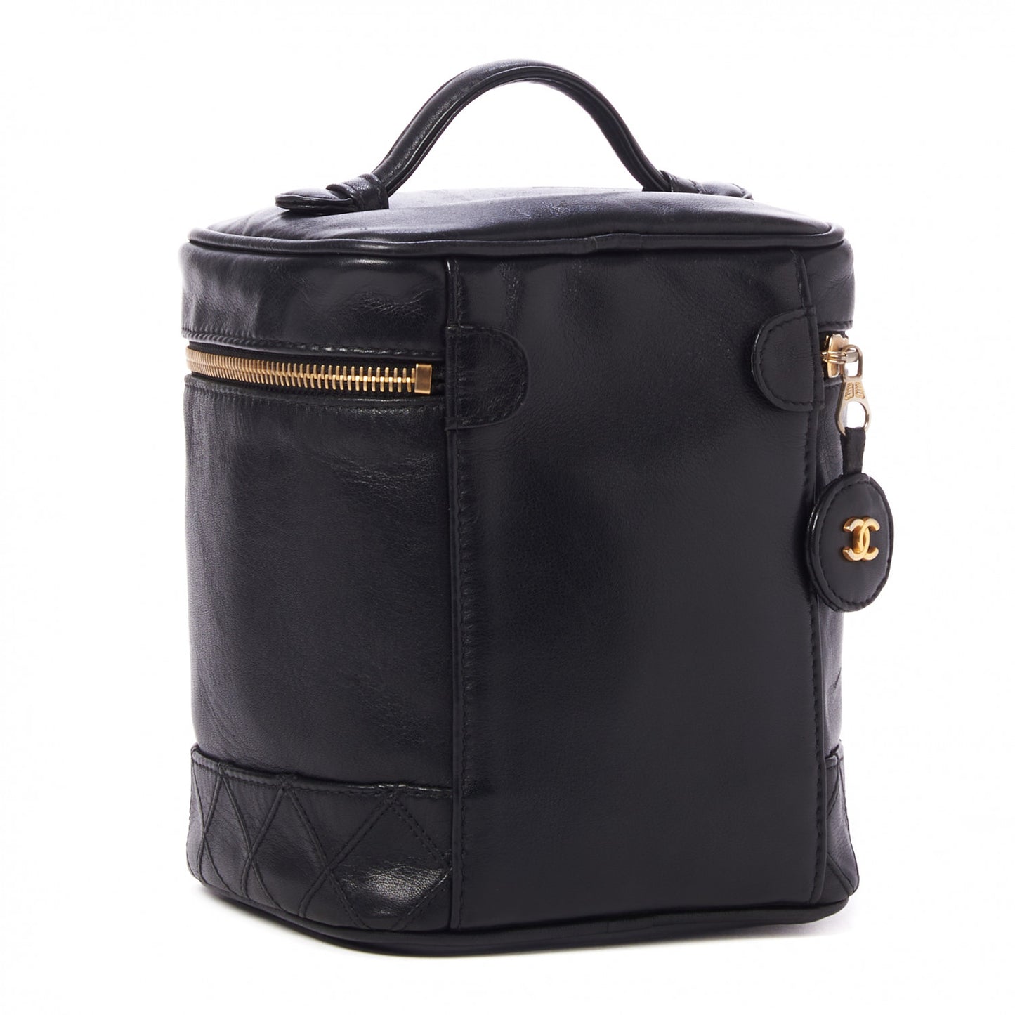 Lambskin Vanity Cosmetic Case Black