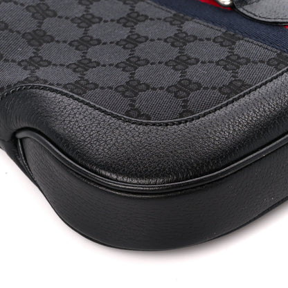 Gucci X BALENCIAGA BB Monogram Calfskin Web Small Jackie 1961 Hobo Black 10 of 11