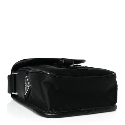 Prada Tessuto Nylon Saffiano Logo Messenger Bag Black 4 of 8