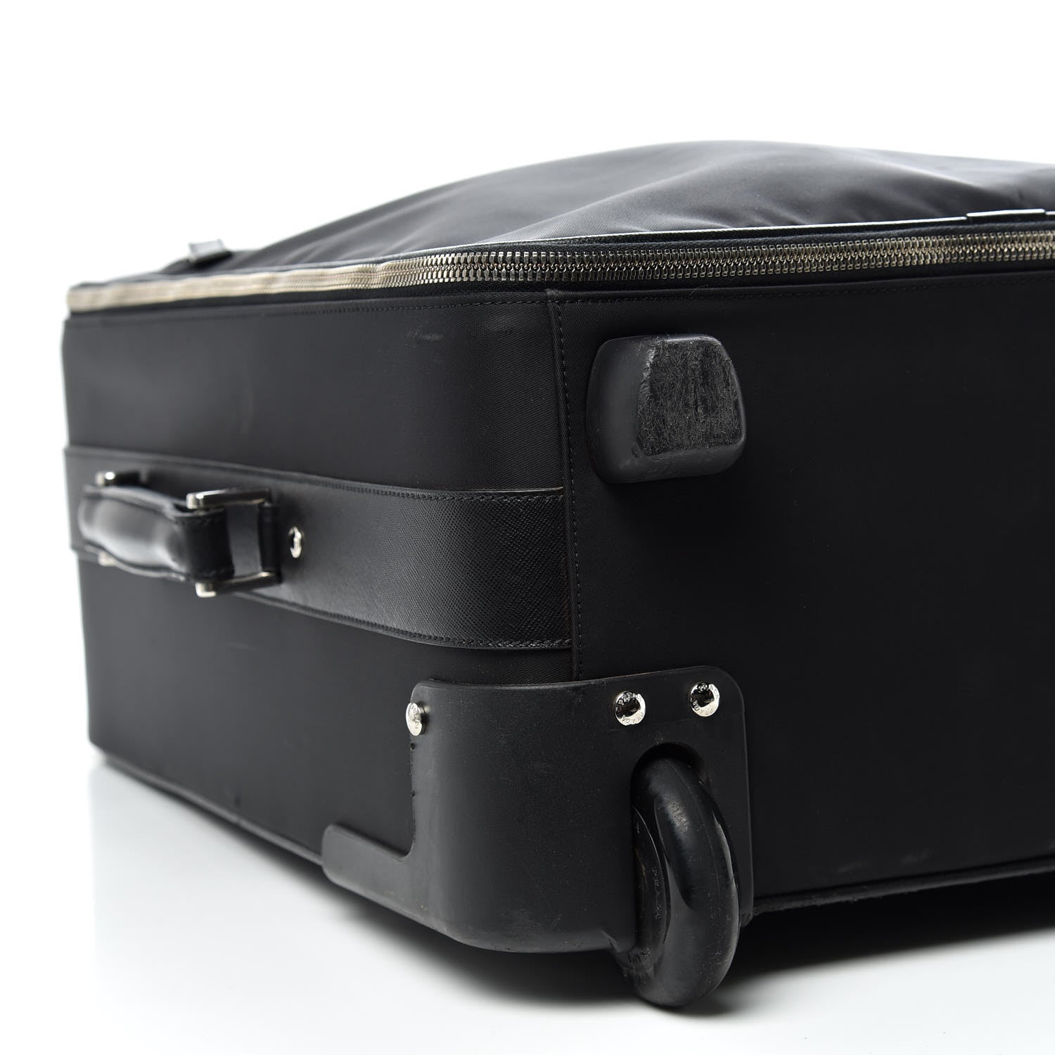 Prada Tessuto Nylon Saffiano Trolley Luggage Black 5 of 18