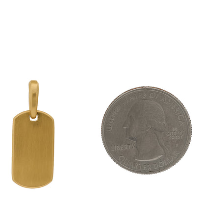 David Yurman 18K Yellow Gold 21mm Chevron Dog Tag Pendant 2 of 6