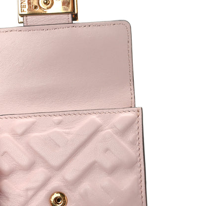 Fendi Nappa Matisse FF Diagonal Embossed Micro Tri-Fold Wallet Rosa Quarzo 8 of 10