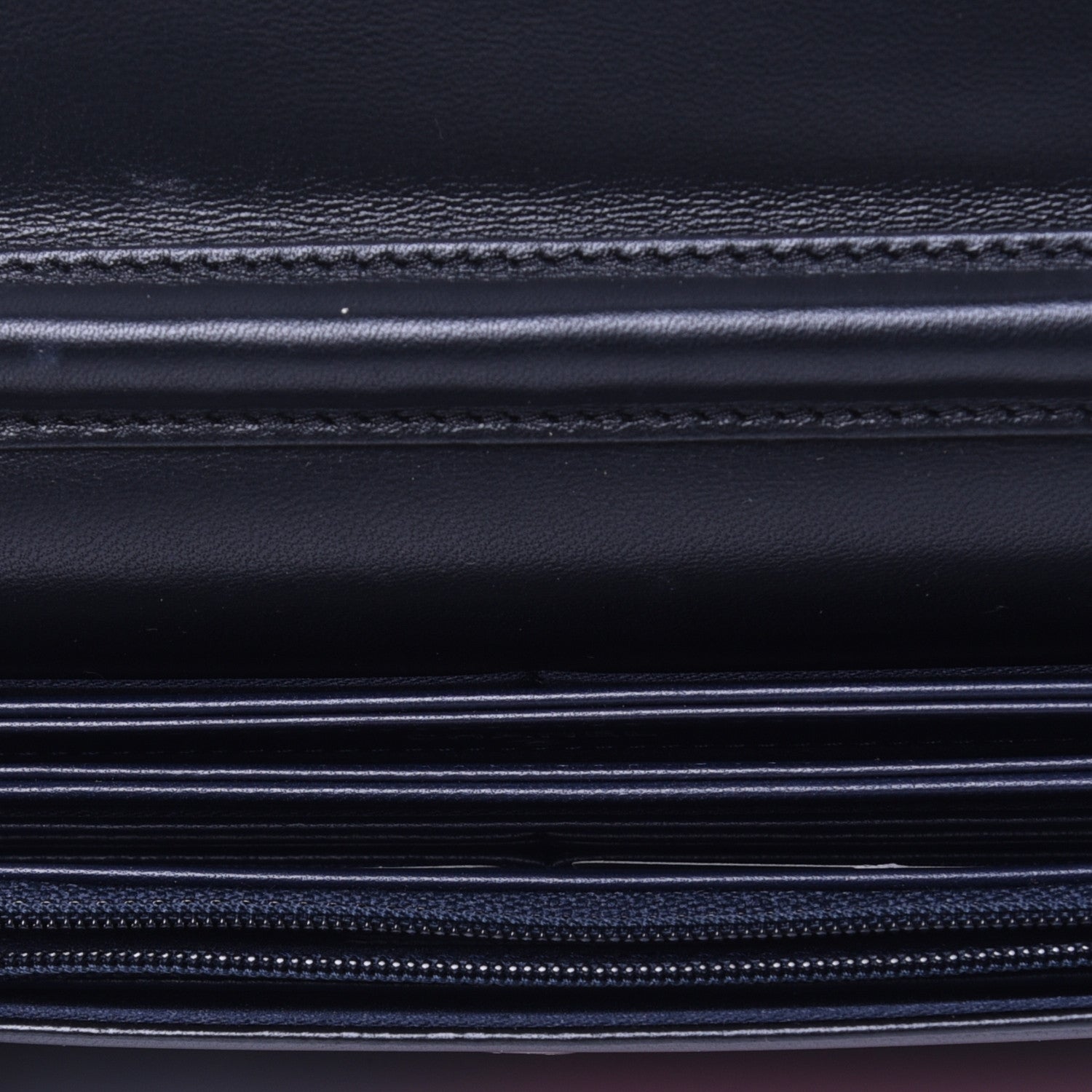Chanel Lambskin Airlines Wallet On Chain WOC Blue Black Red 6 of 16