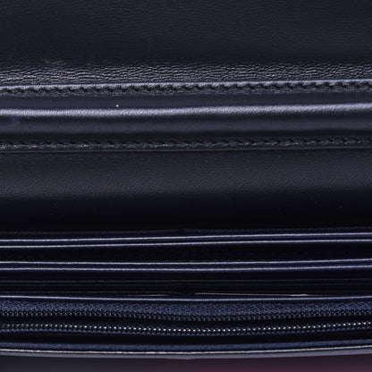 Chanel Lambskin Airlines Wallet On Chain WOC Blue Black Red 6 of 16