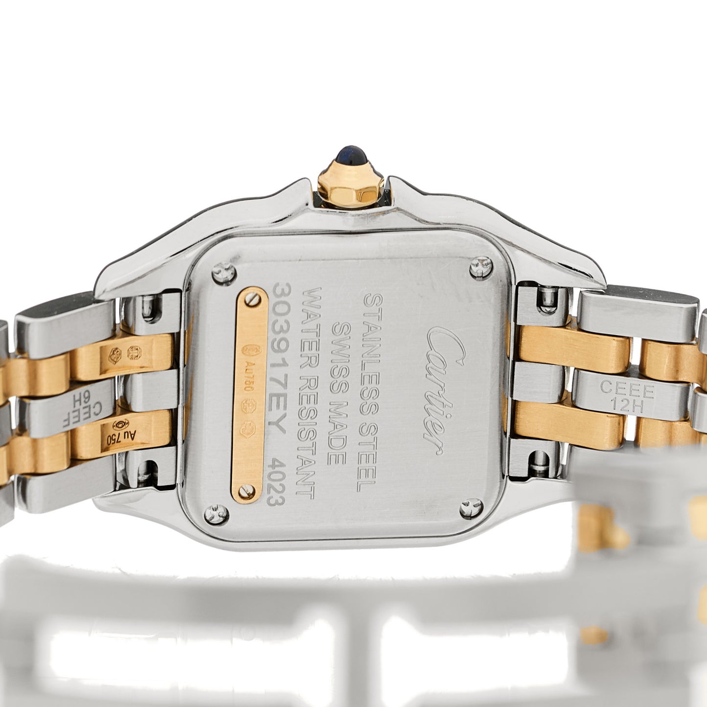 Stainless Steel 18K Yellow Gold 22mm Panthere Quartz Watch