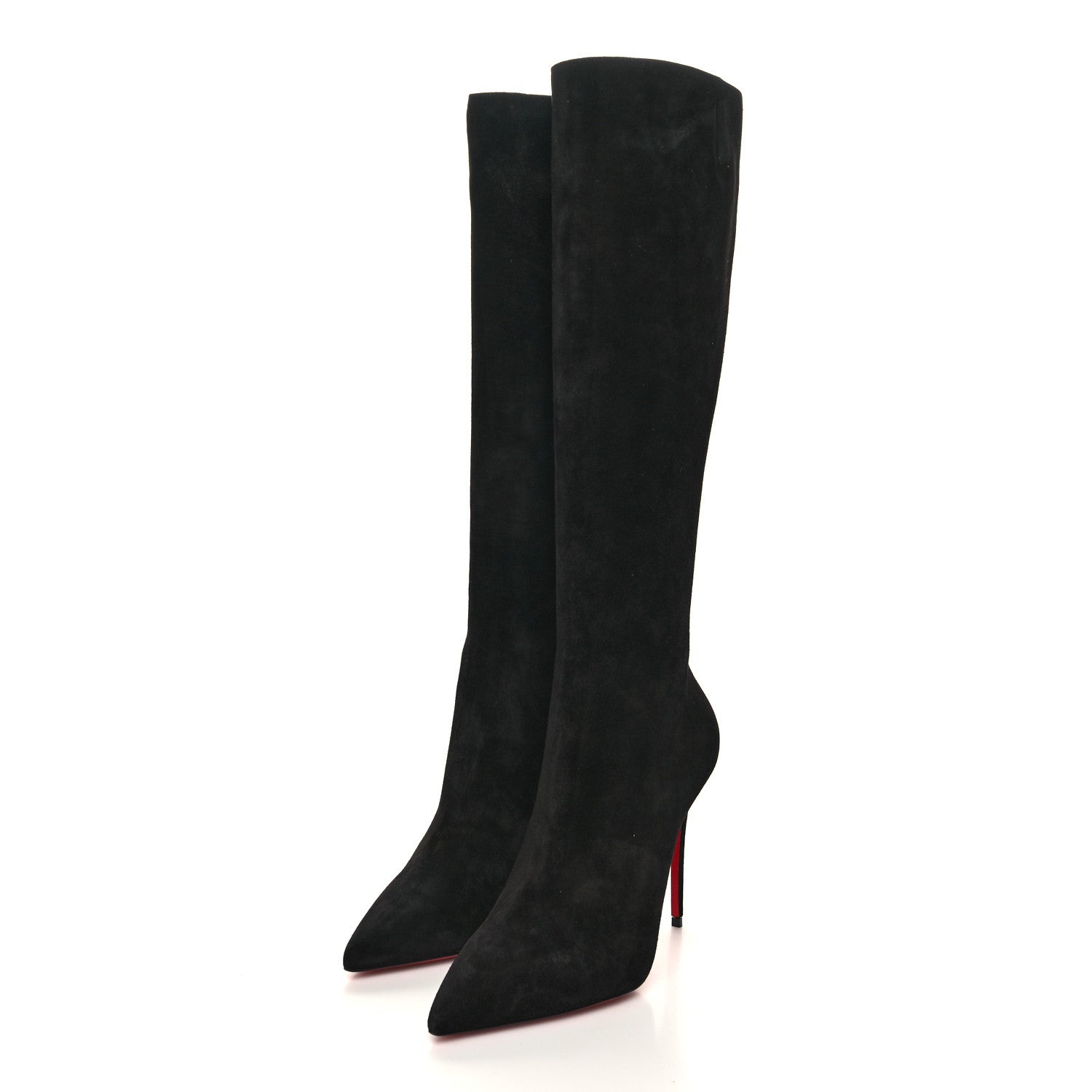 Christian Louboutin Veau Velours Eloise Botta 100 Knee Boots 38 Black 3 of 7